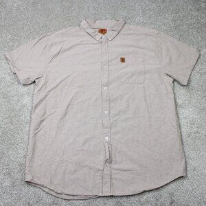Monster Energy Java Shirt Mens 3XL XXXL Brown 100% Cotton Short Sleeve Button Up